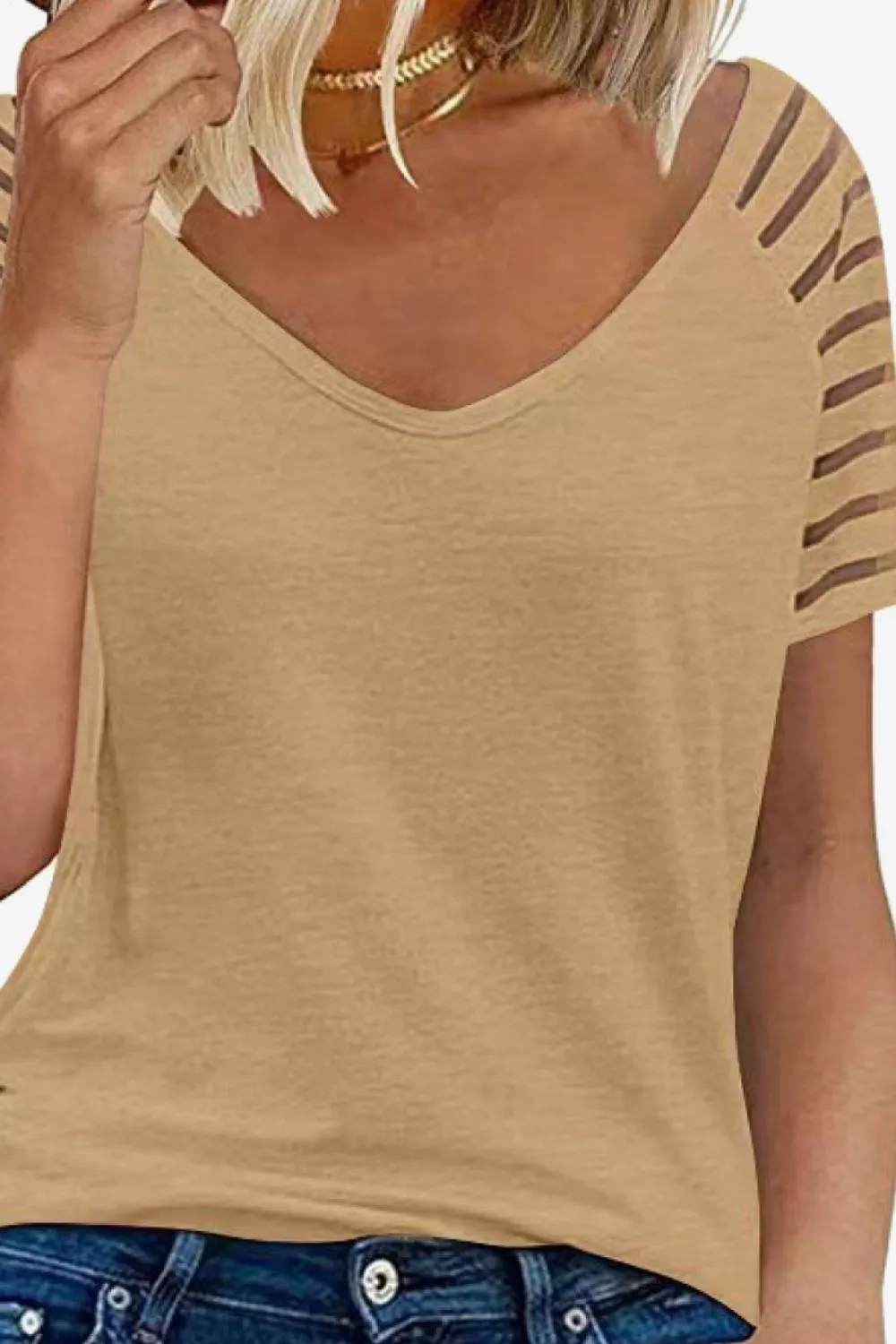 V-Neck Raglan Sleeve Tee, image 18