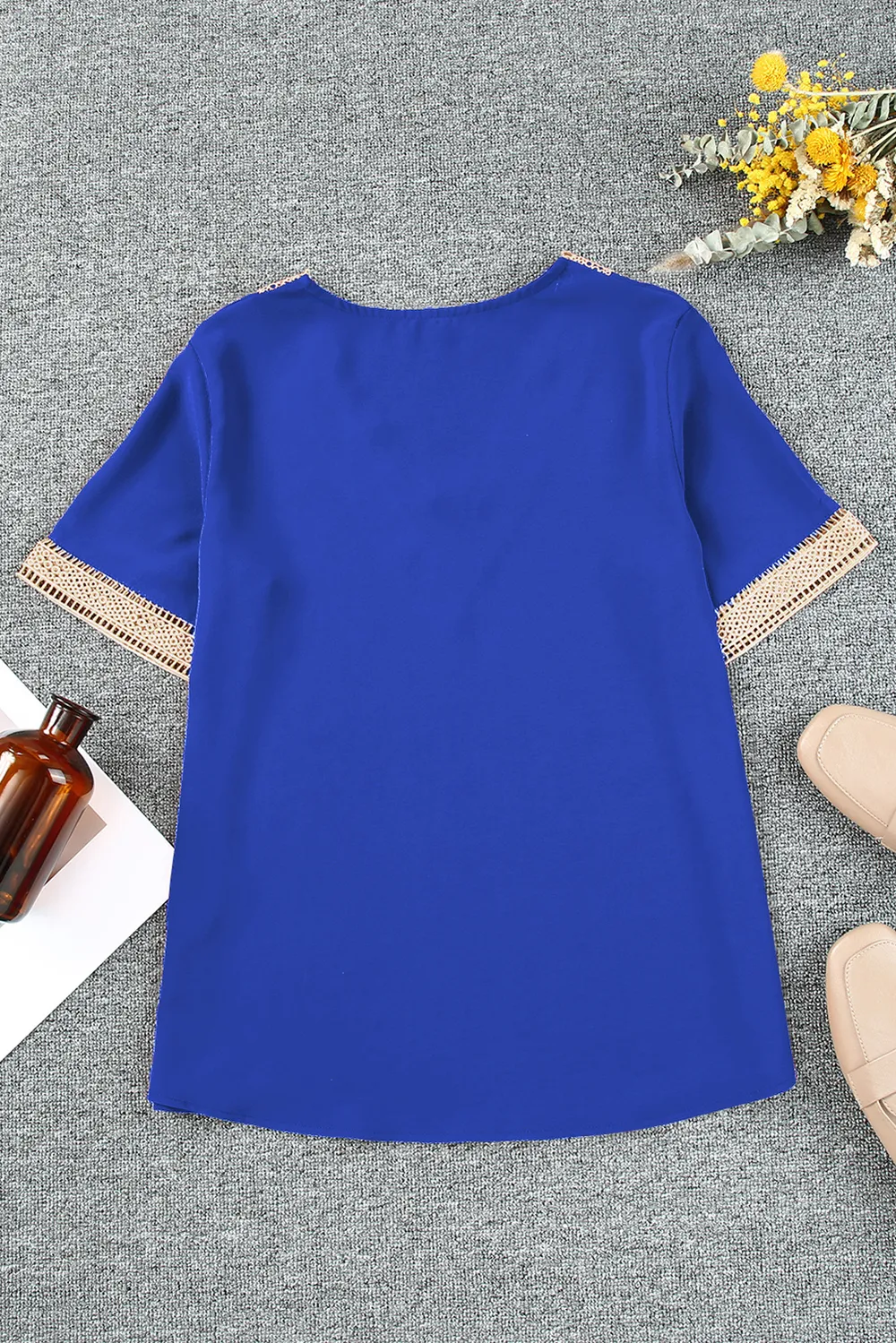 Contrast V-Neck Blouse, image 7