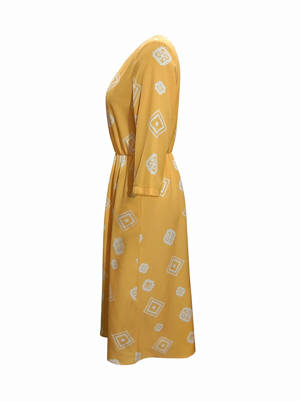 Geometric Notched Neck Dress, image 4