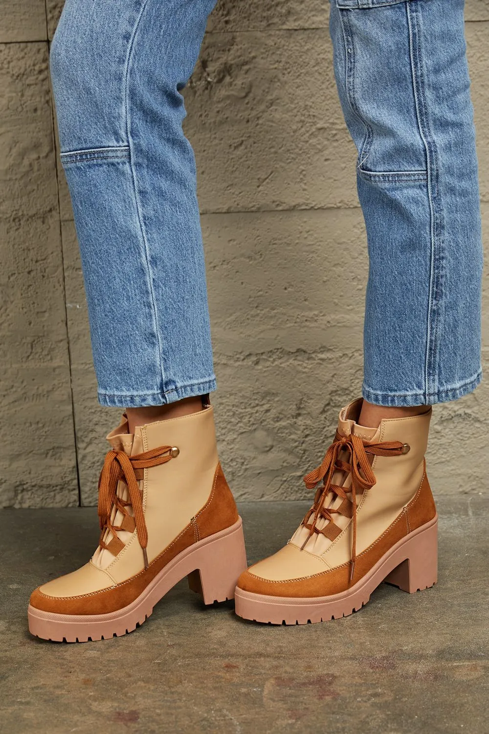 Lace Up Lug Booties, image 3