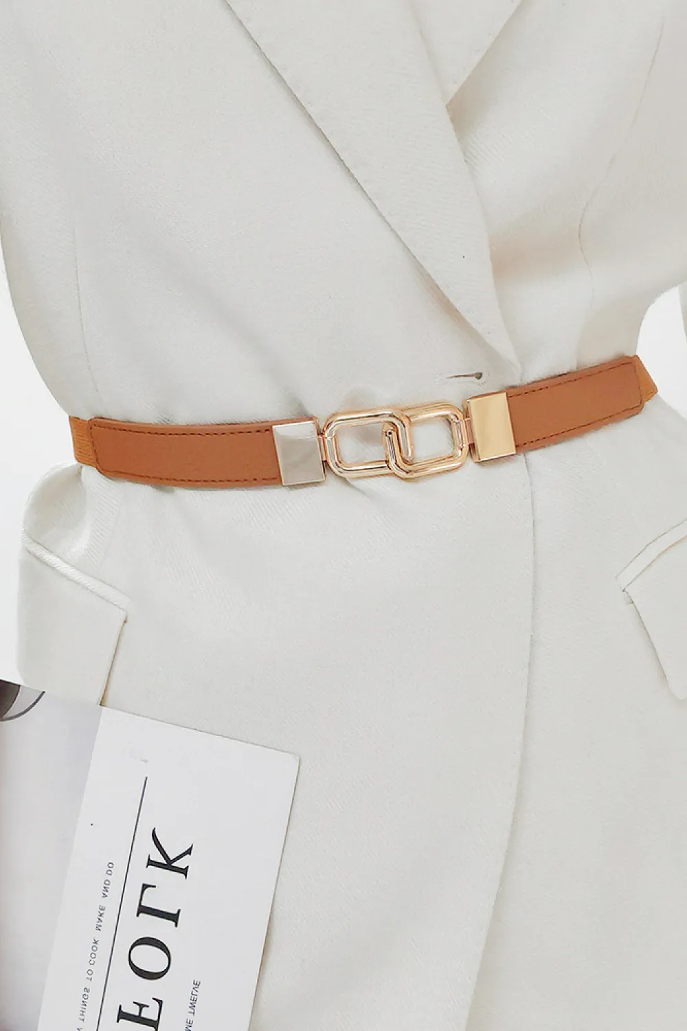 Geometric Double Buckle Elastic Belt, image 2