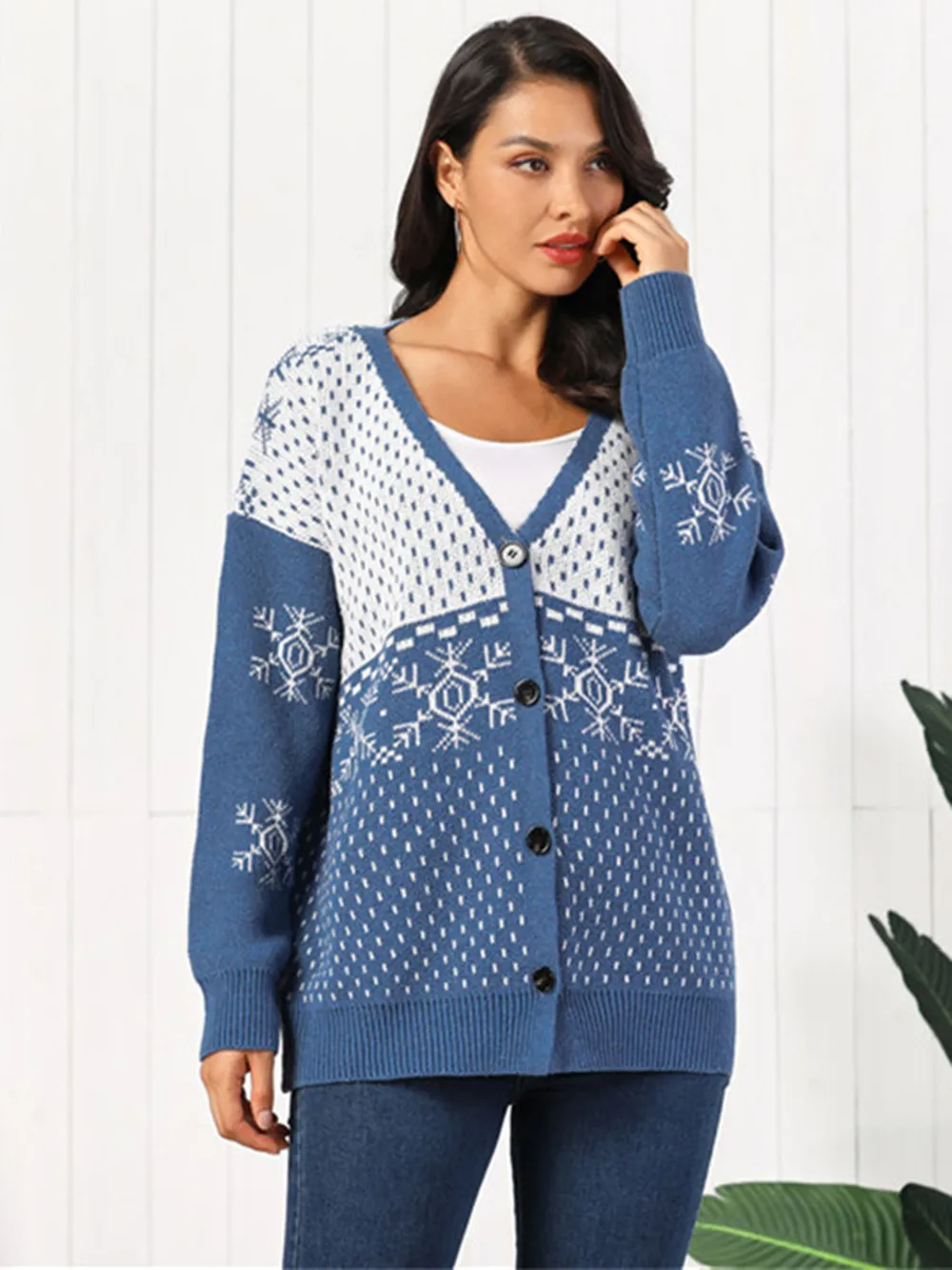 Snowflake Button Down Cardigan, image 5