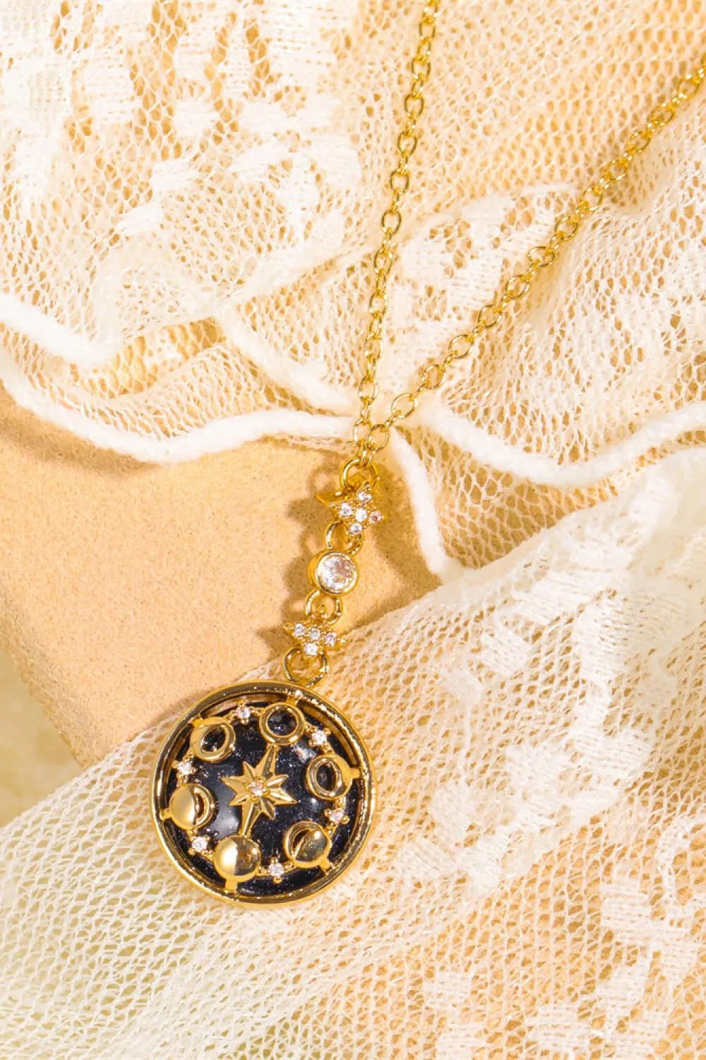 Vintage Blue Sandstone Pendant Copper Necklace, image 2