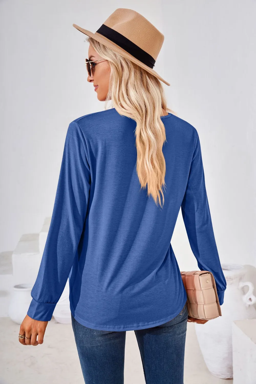 Square Neck Ruched Long Sleeve Blouse, image 13