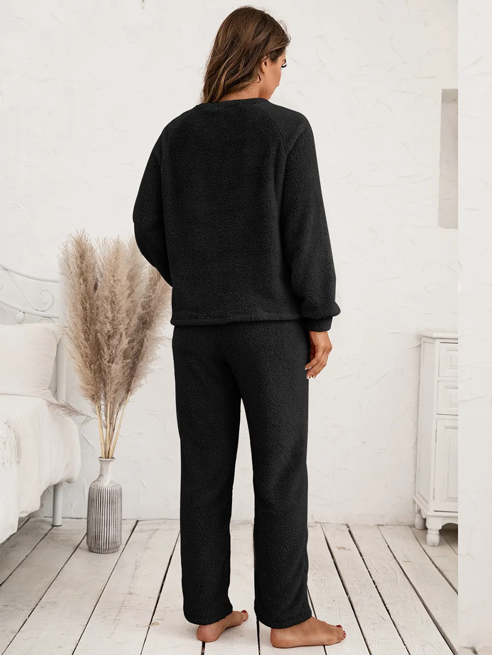 Teddy Long Sleeve Top and Pants Lounge Set, image 8