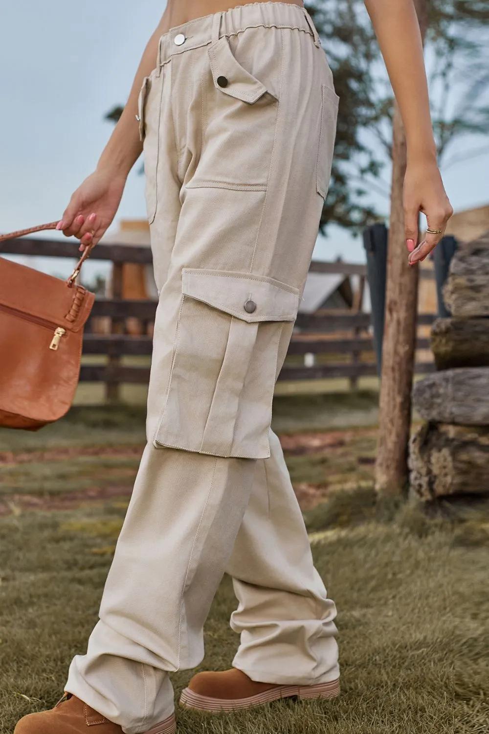 Loose Fit Long Jeans with Pockets, image 4