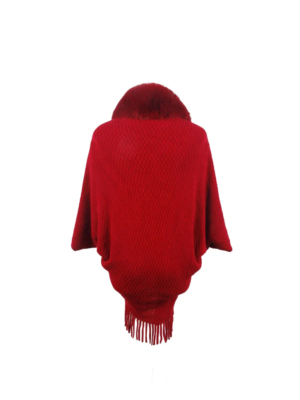 Open Front Fringe Hem Poncho, image 9
