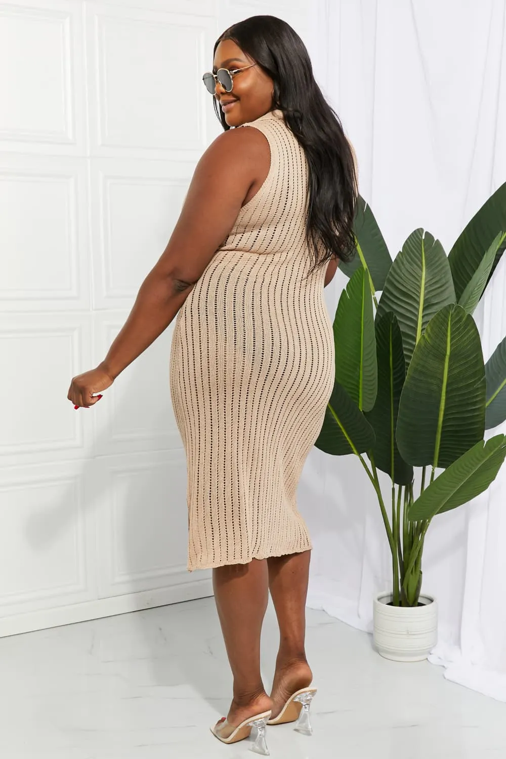 Openwork Johnny Collar Cover Up Dress, image 13