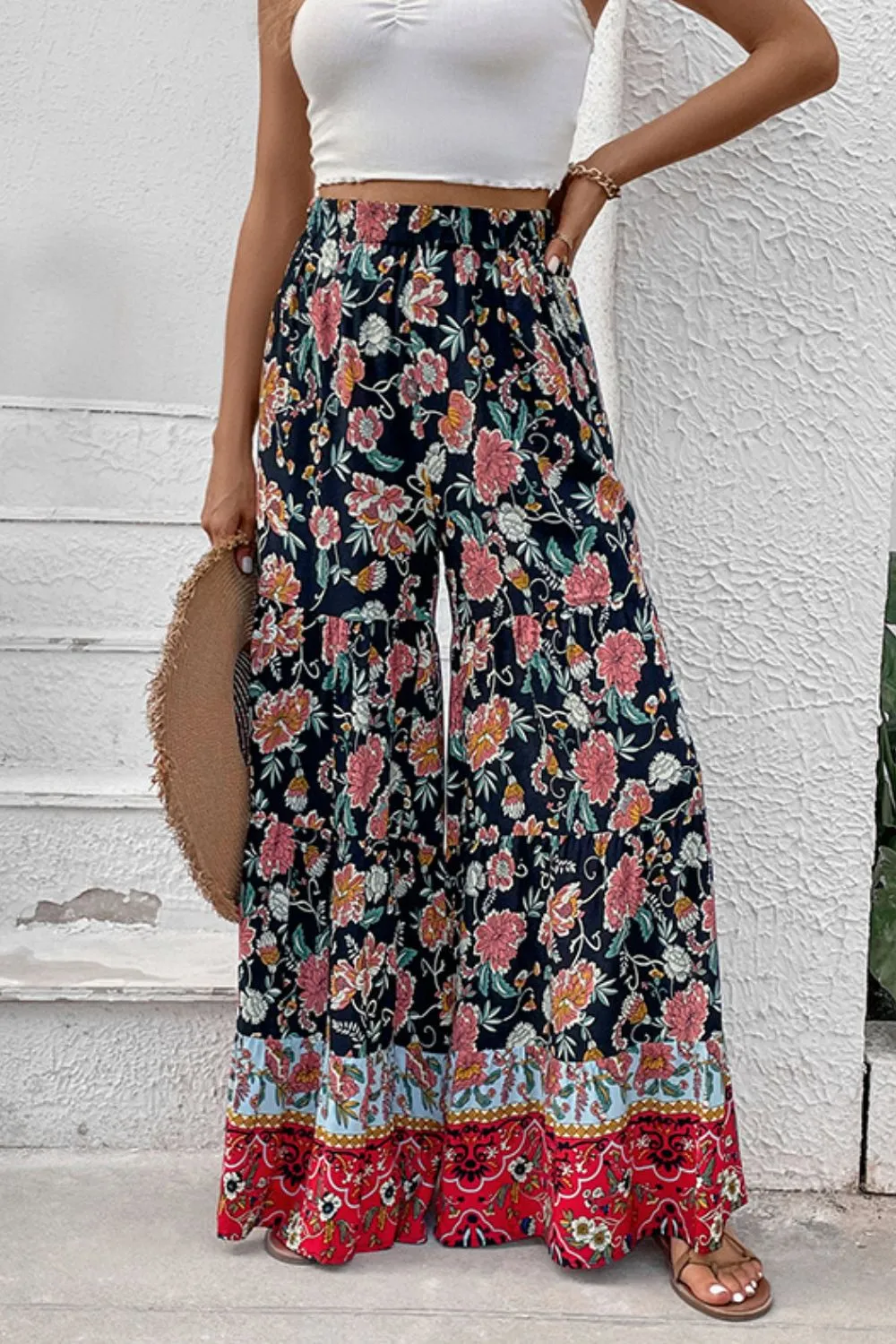 Floral High Waist Palazzo Pants, image 2