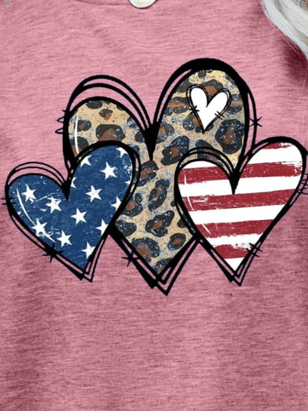 US Flag Leopard Heart Graphic Tee, image 11