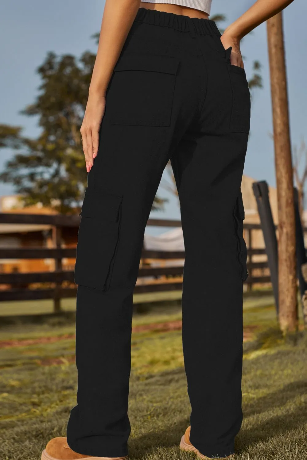 Loose Fit Long Jeans with Pockets, image 5