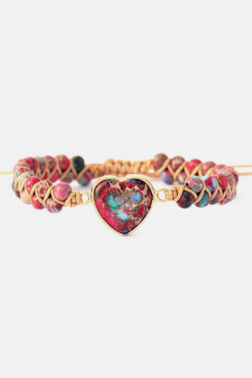 Handmade Heart Shape Natural Stone Bracelet, image 4