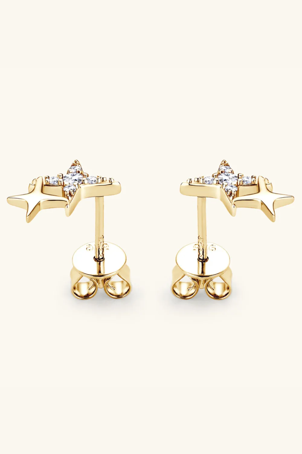 Moissanite 925 Sterling Silver Star Shape Earrings, image 4
