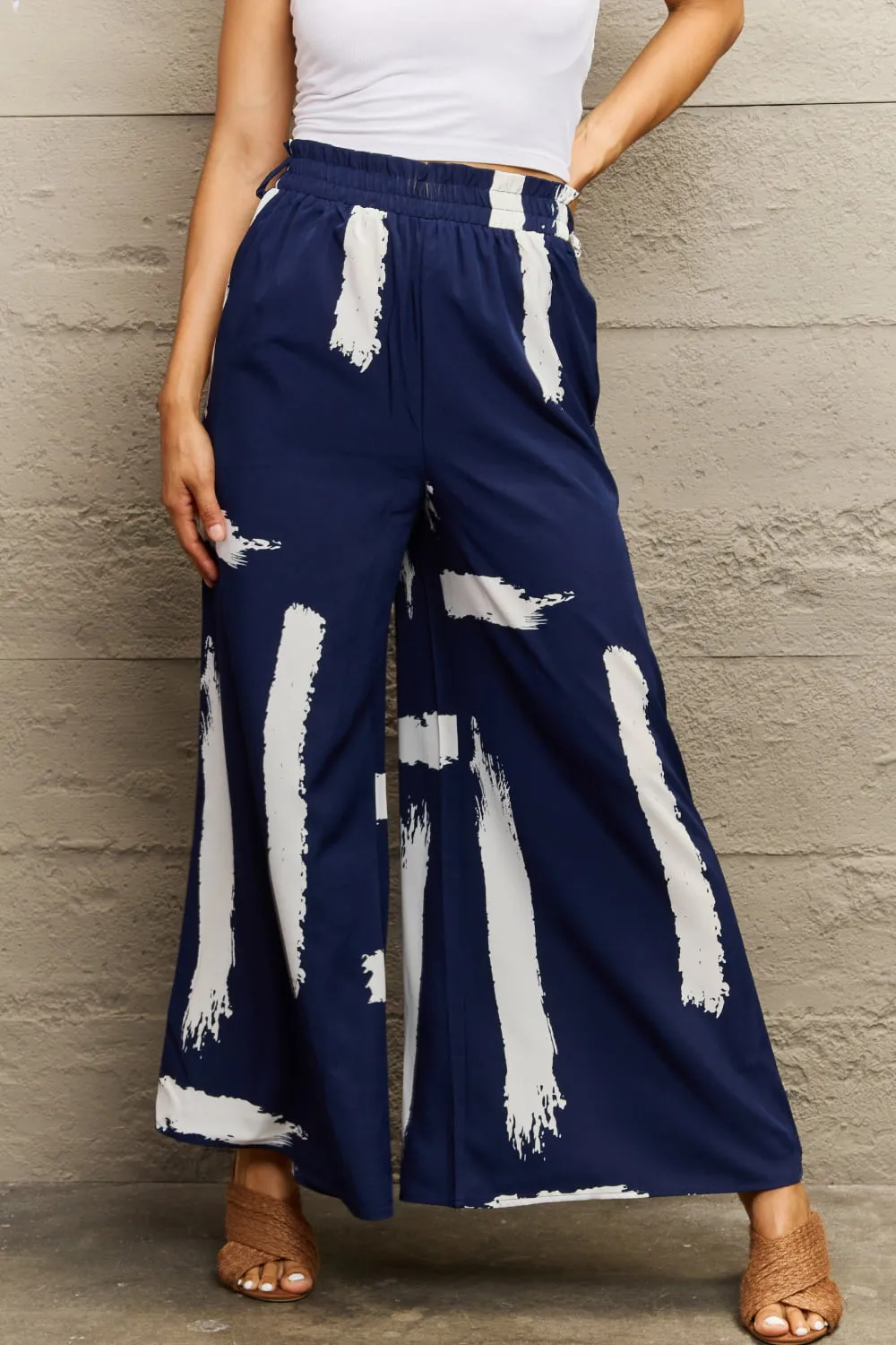 Printed Wide Leg Long Pants, image 3