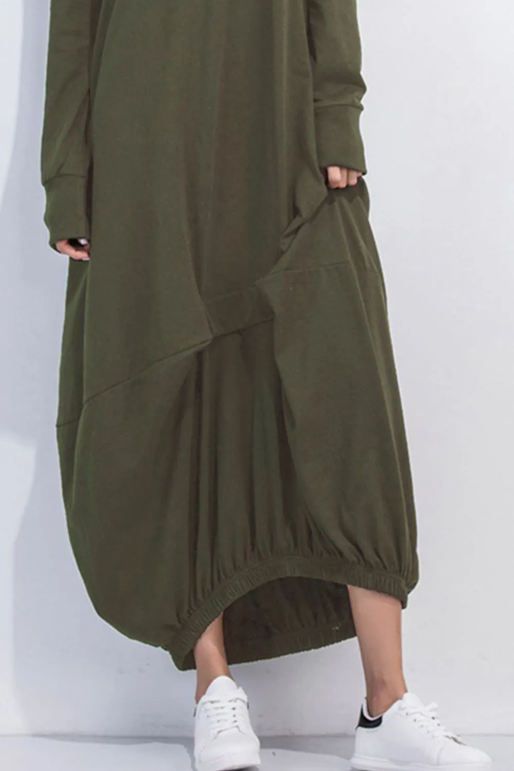 Full Size Round Neck Long Sleeve Sweatshirt Dress, image 2