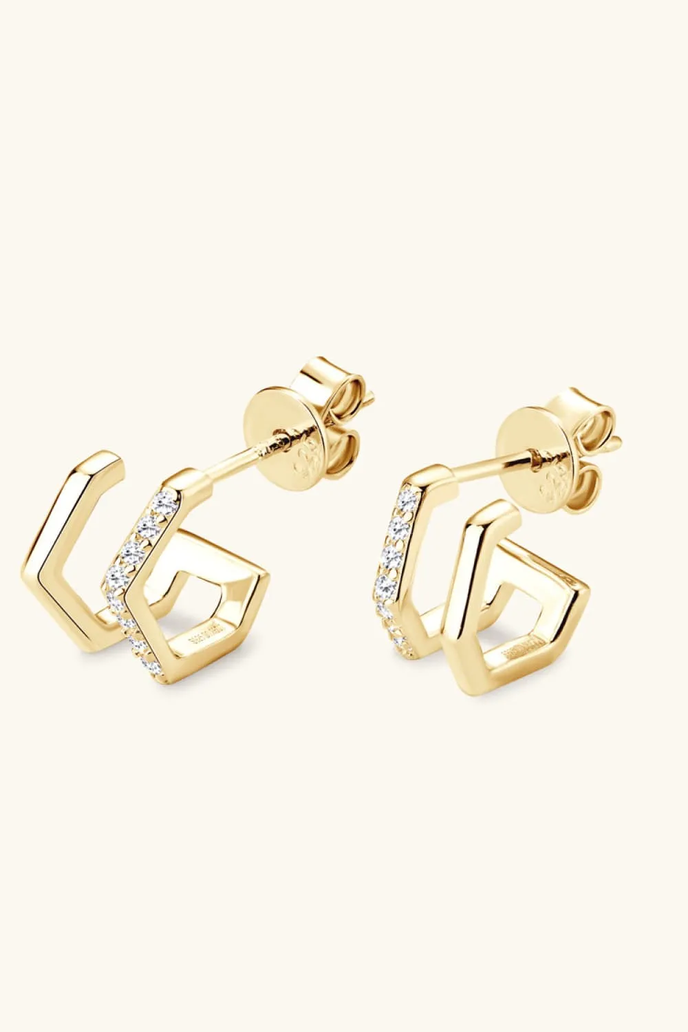 Moissanite 925 Sterling Silver Double-Layered Earrings, image 5
