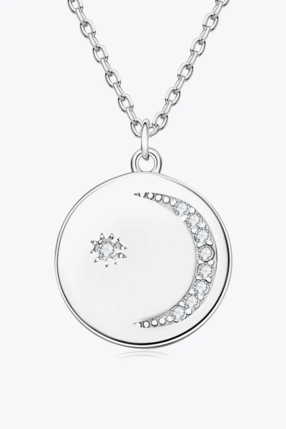 Moissanite Round Pendant Necklace, image 3