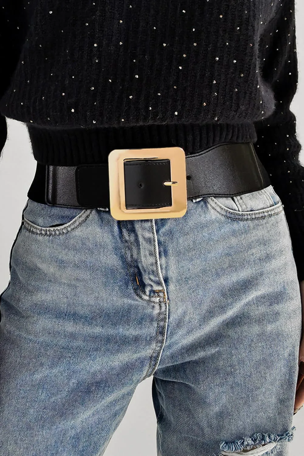 Alloy Buckle PU Leather Belt, image 2