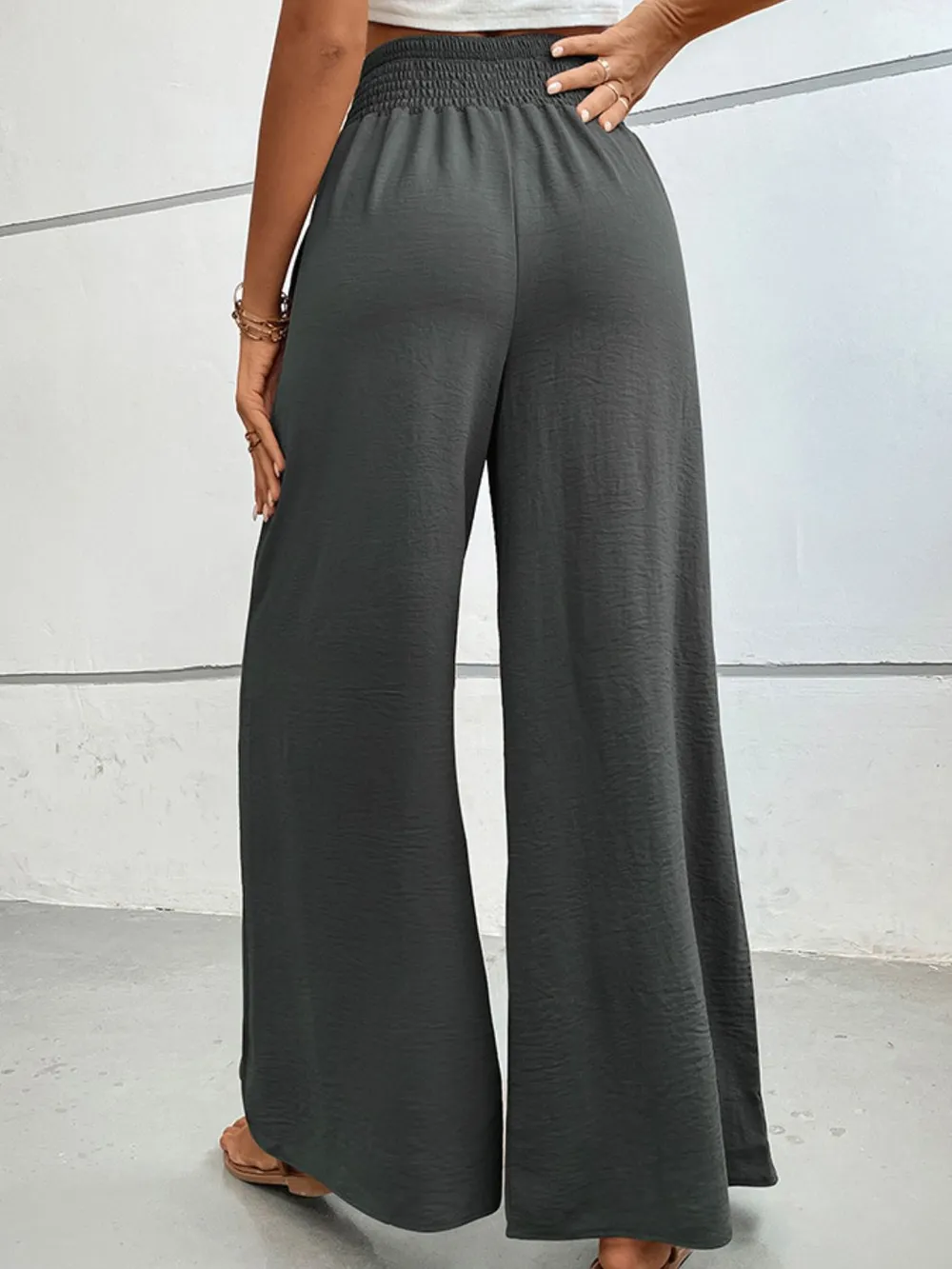 Wide Waistband Relax Fit Long Pants, image 9