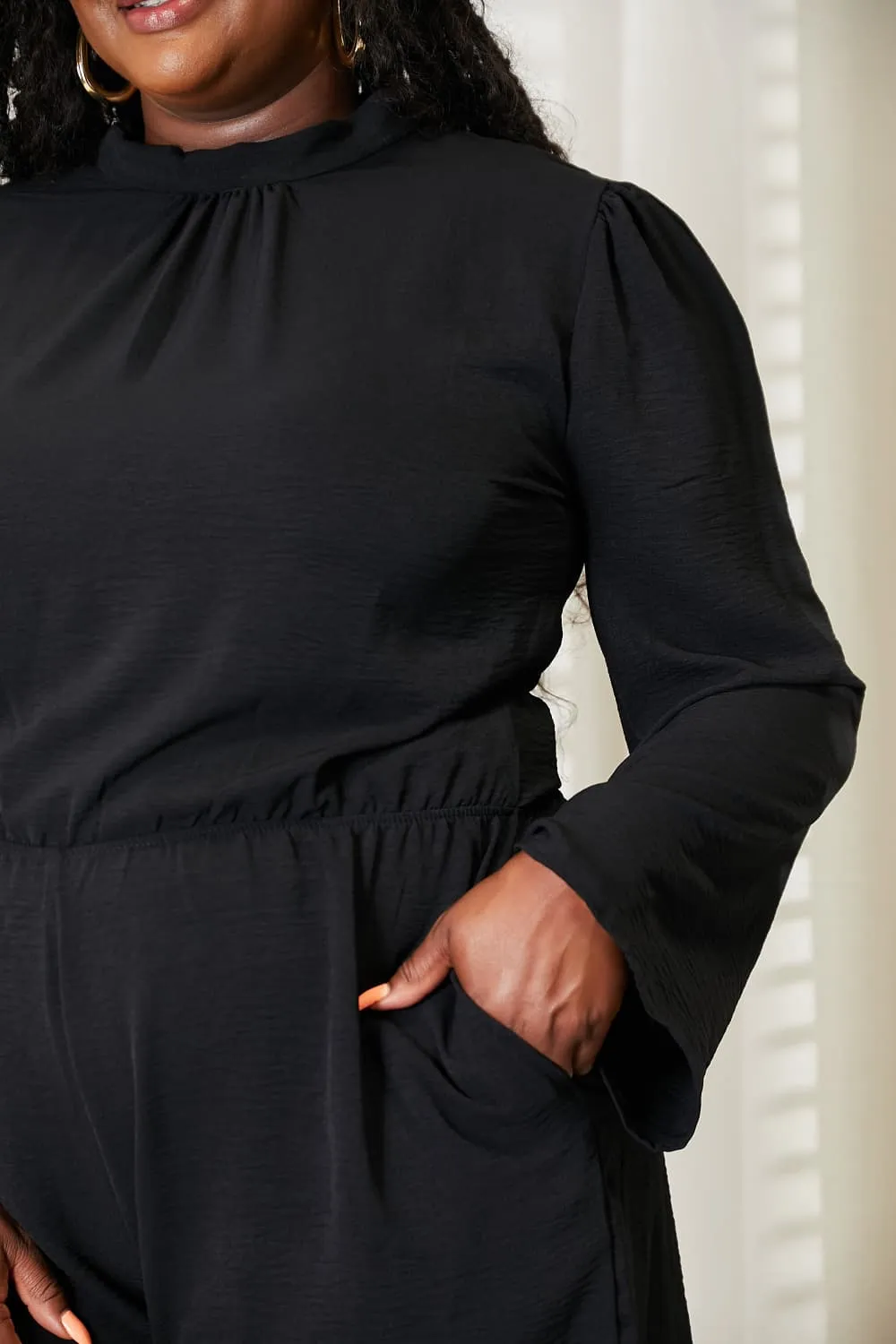 Full Size Open Back Romper with Pockets, image 2