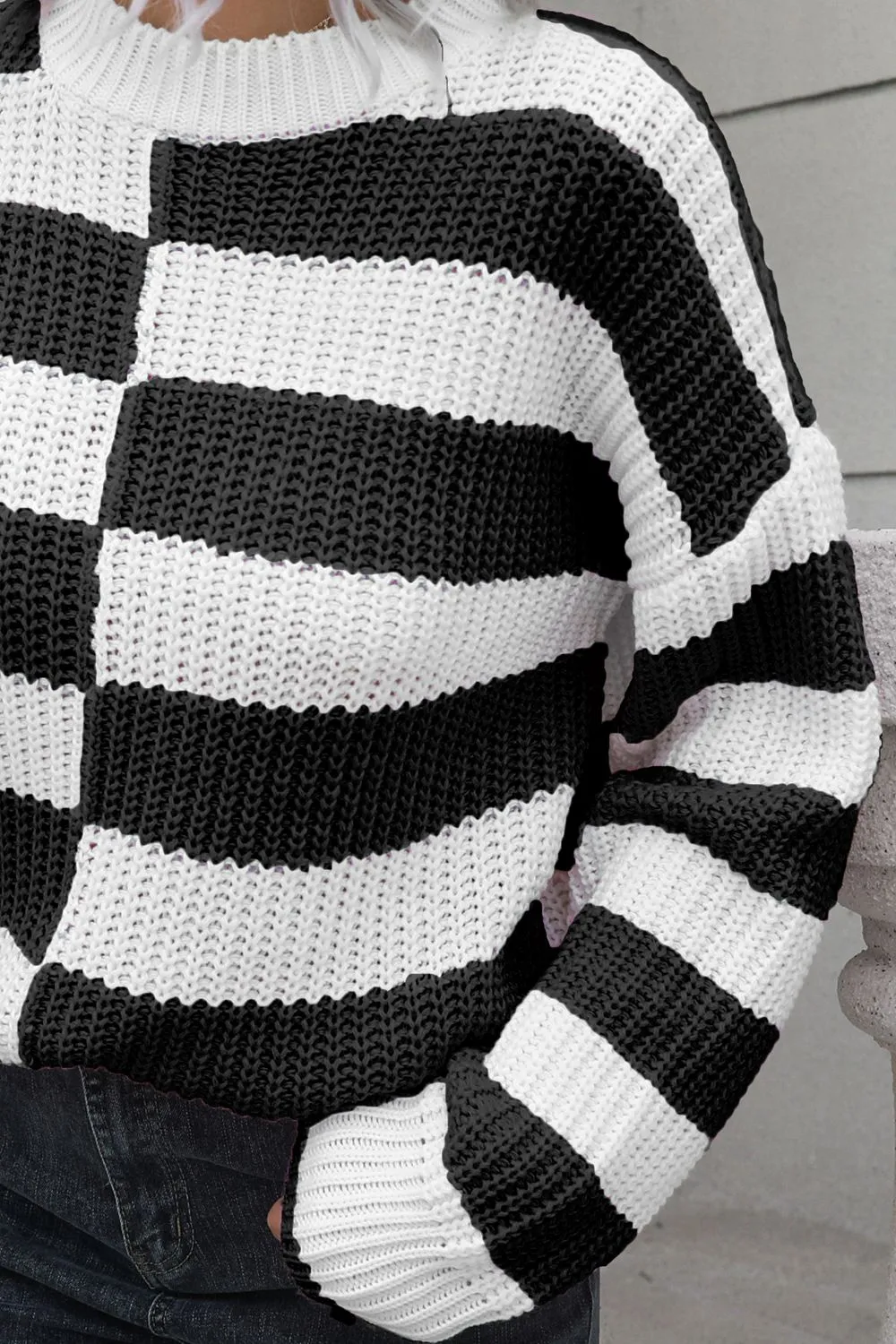 Color Block Dropped Shoulder Sweater, image 9