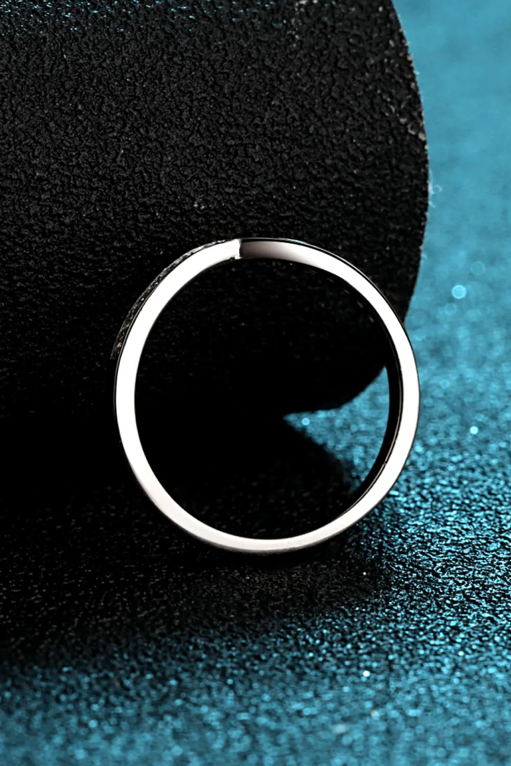 Minimalist Moissanite Rhodium-Plated Ring, image 5