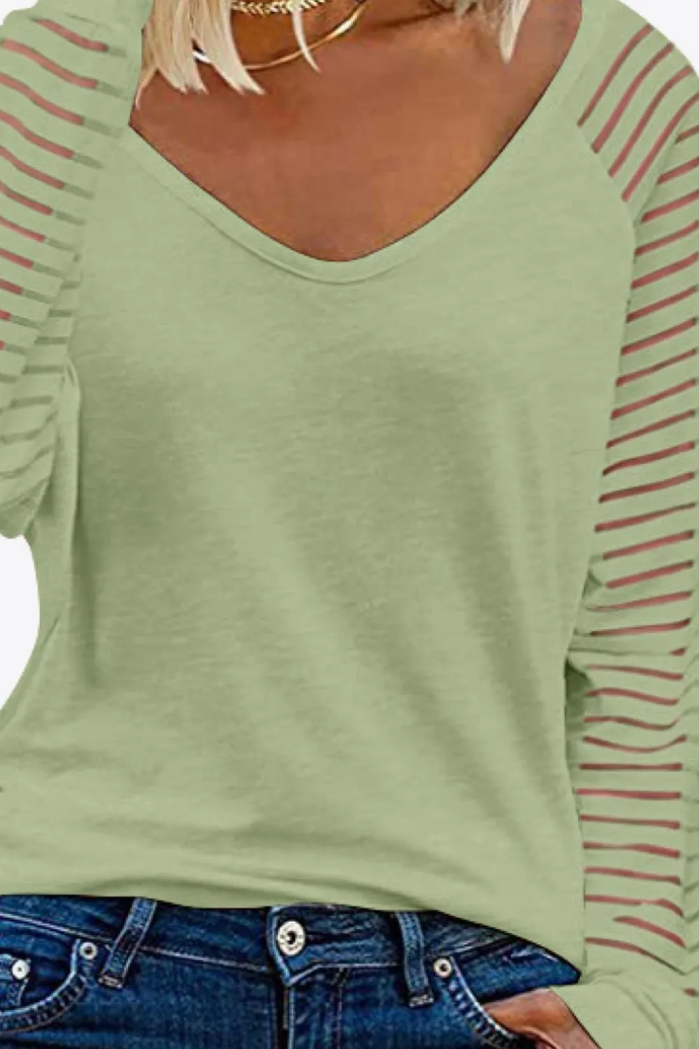 V-Neck Long Raglan Sleeve Top, image 8