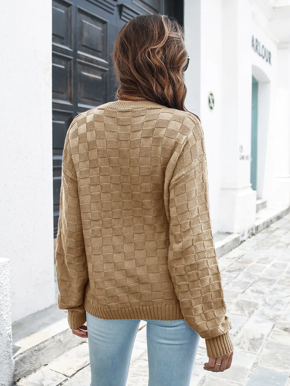 Round Neck Dropped Shoulder Sweater, image 9