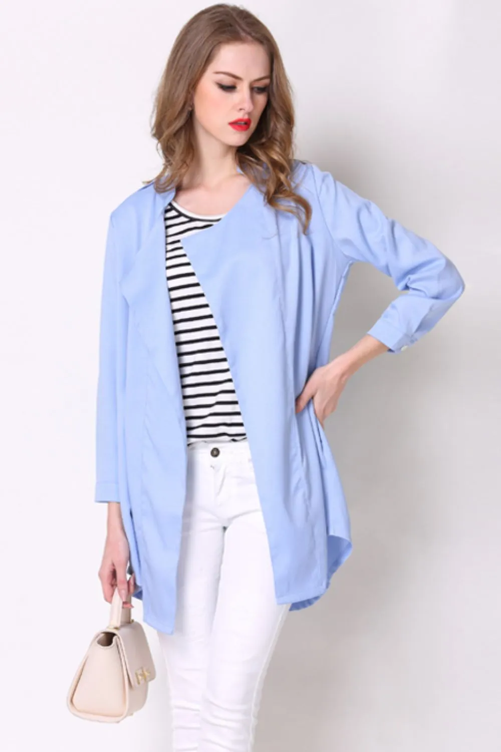 Full Size Open Front Longline Trench Coat, image 2