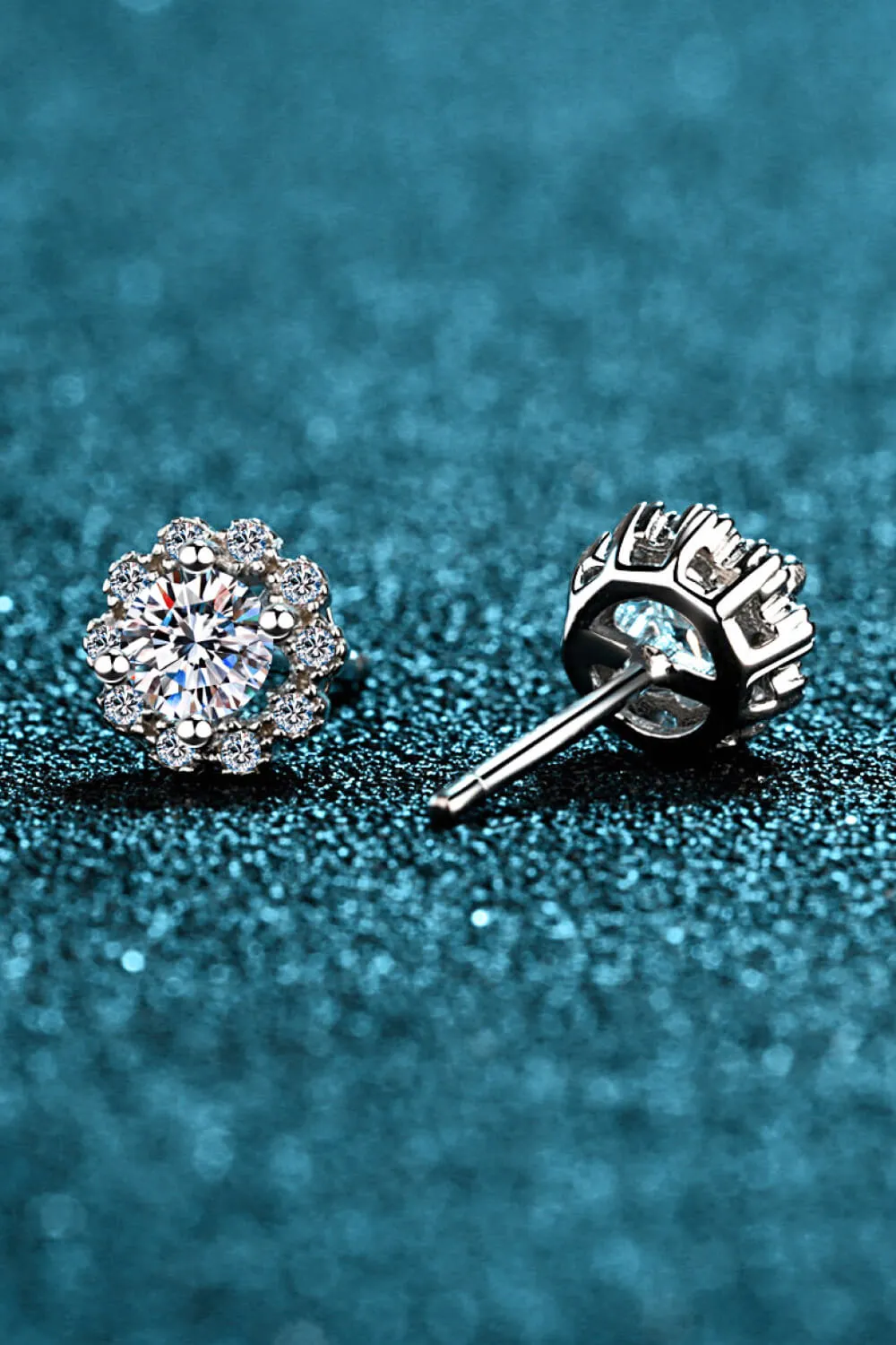 Moissanite Floral-Shaped Stud Earrings, image 6