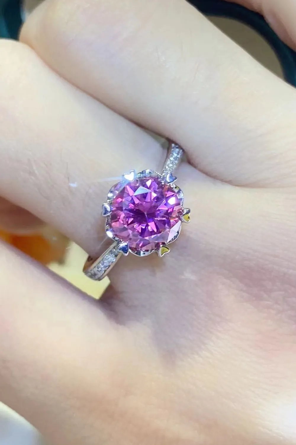 Shining For You 2 Carat Moissanite 925 Sterling Silver Ring, image 3