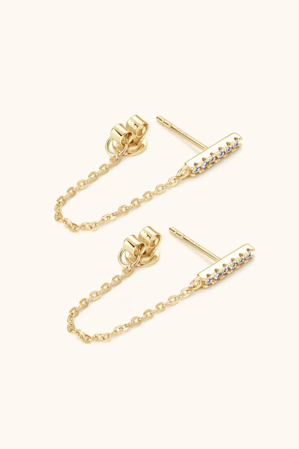 Moissanite 925 Sterling Silver Connected Earrings, image 6