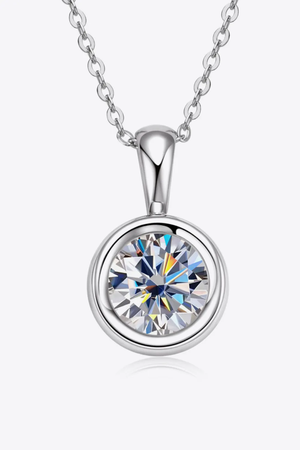 2 Carat Moissanite 925 Sterling Silver Necklace, image 2