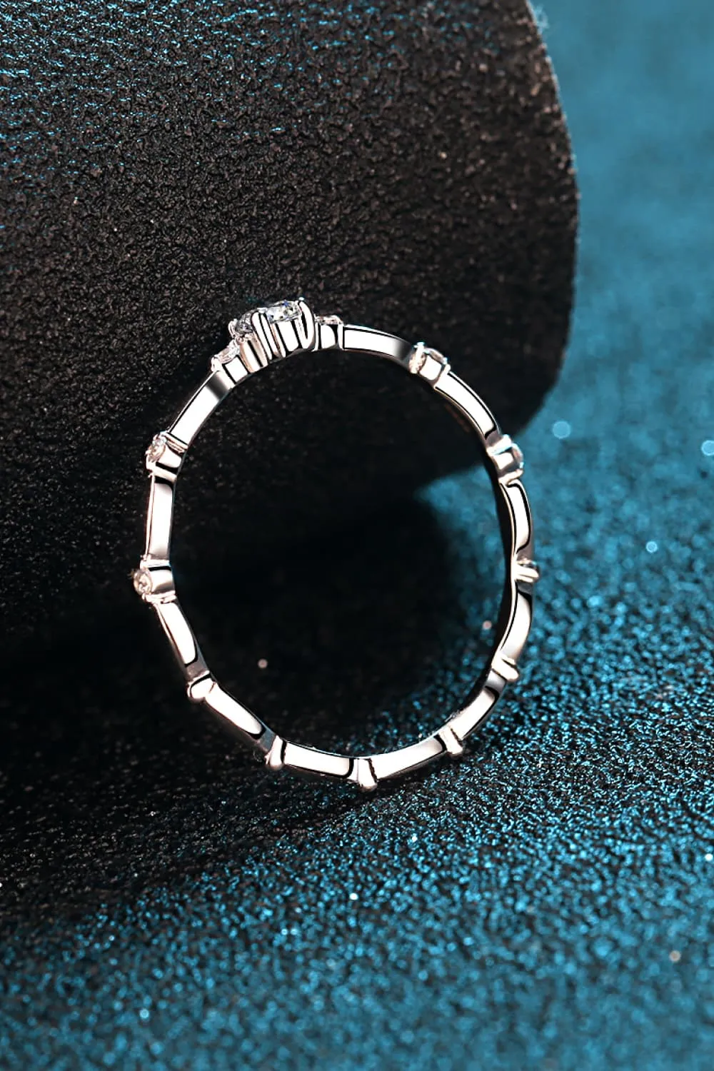 Moissanite 925 Sterling Silver Rhodium-Plated Ring, image 3