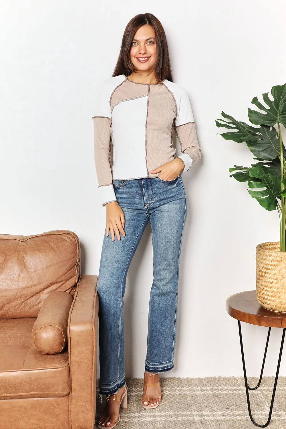 Color Block Exposed Seam Top, image 7