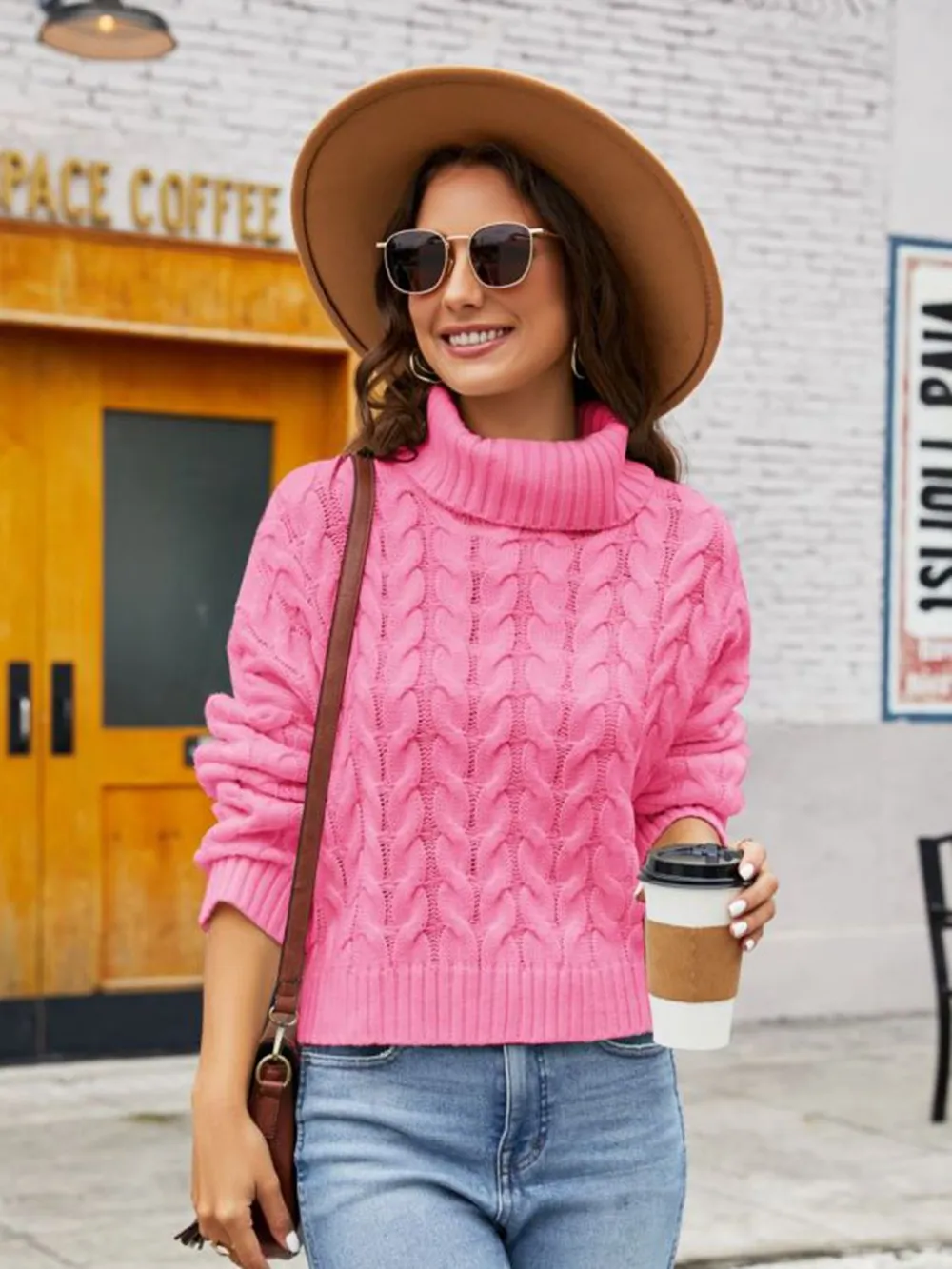 Turtle Neck Cable-Knit Sweater, image 8
