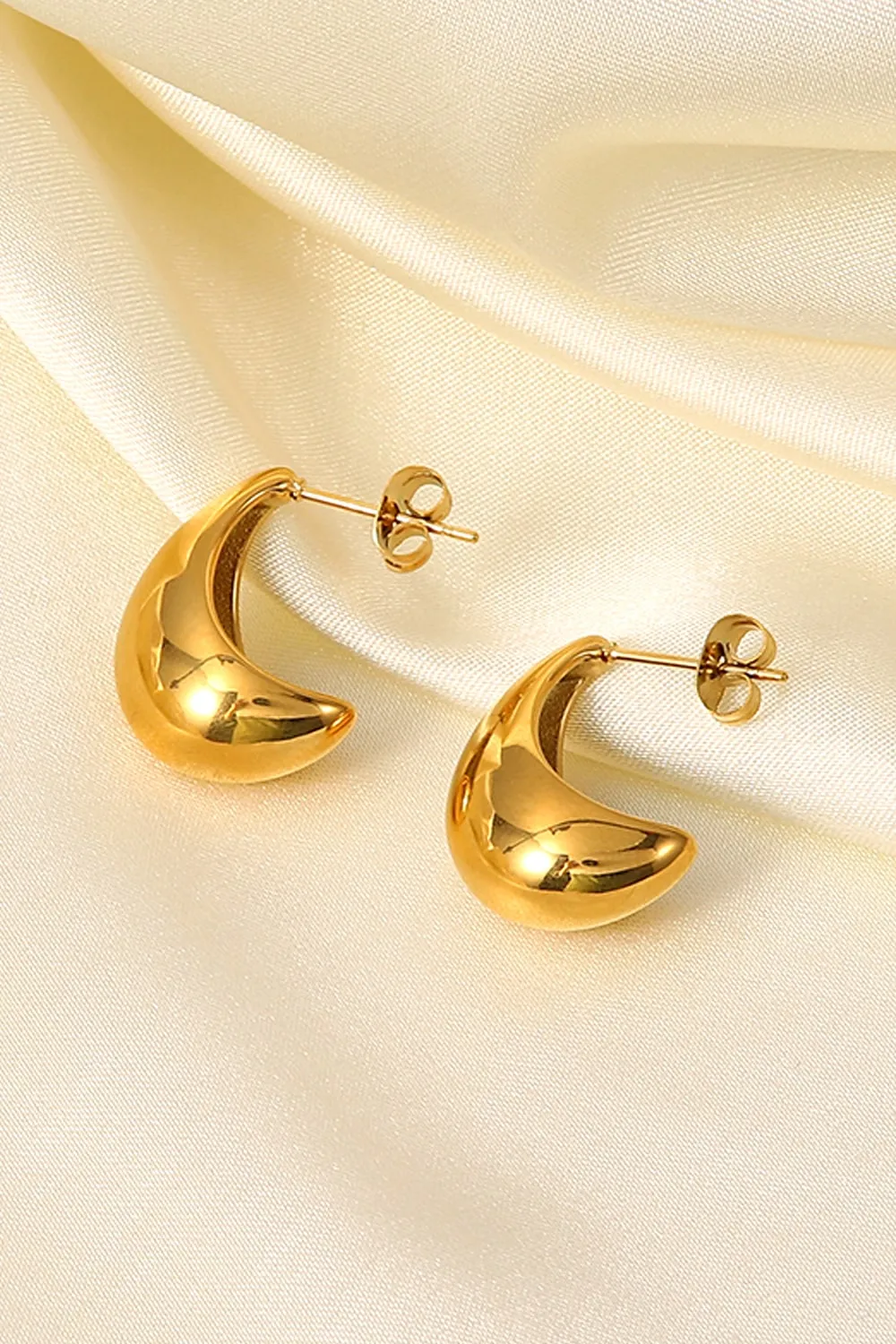 Stainless Steel C-Hoop Earrings, image 6