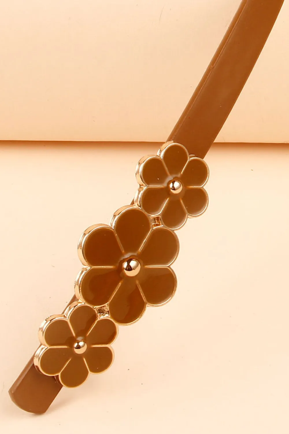 Flower Decor Skinny PU Belt, image 10