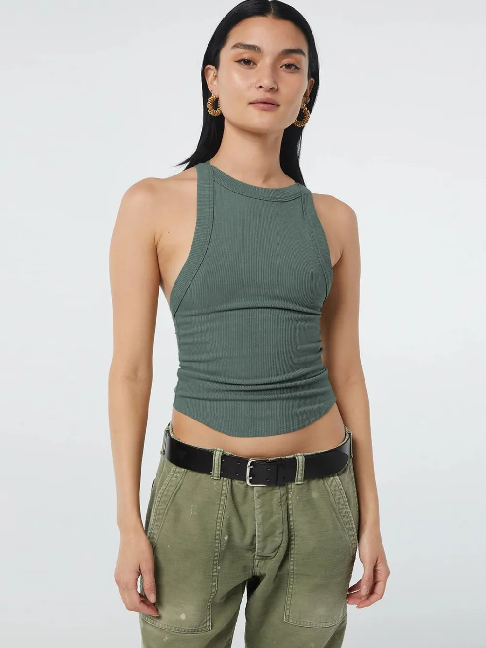 Halter Neck Ribbed Cropped Top, image 11