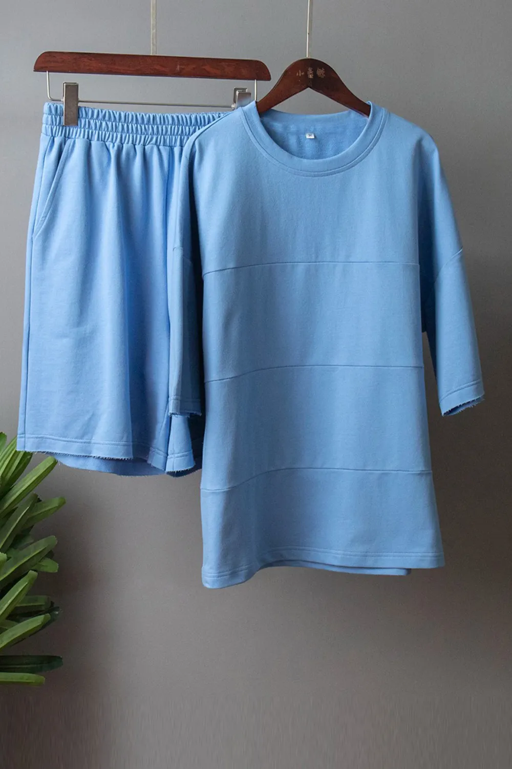 Round Neck Long Sleeve Top and Shorts Set, image 10