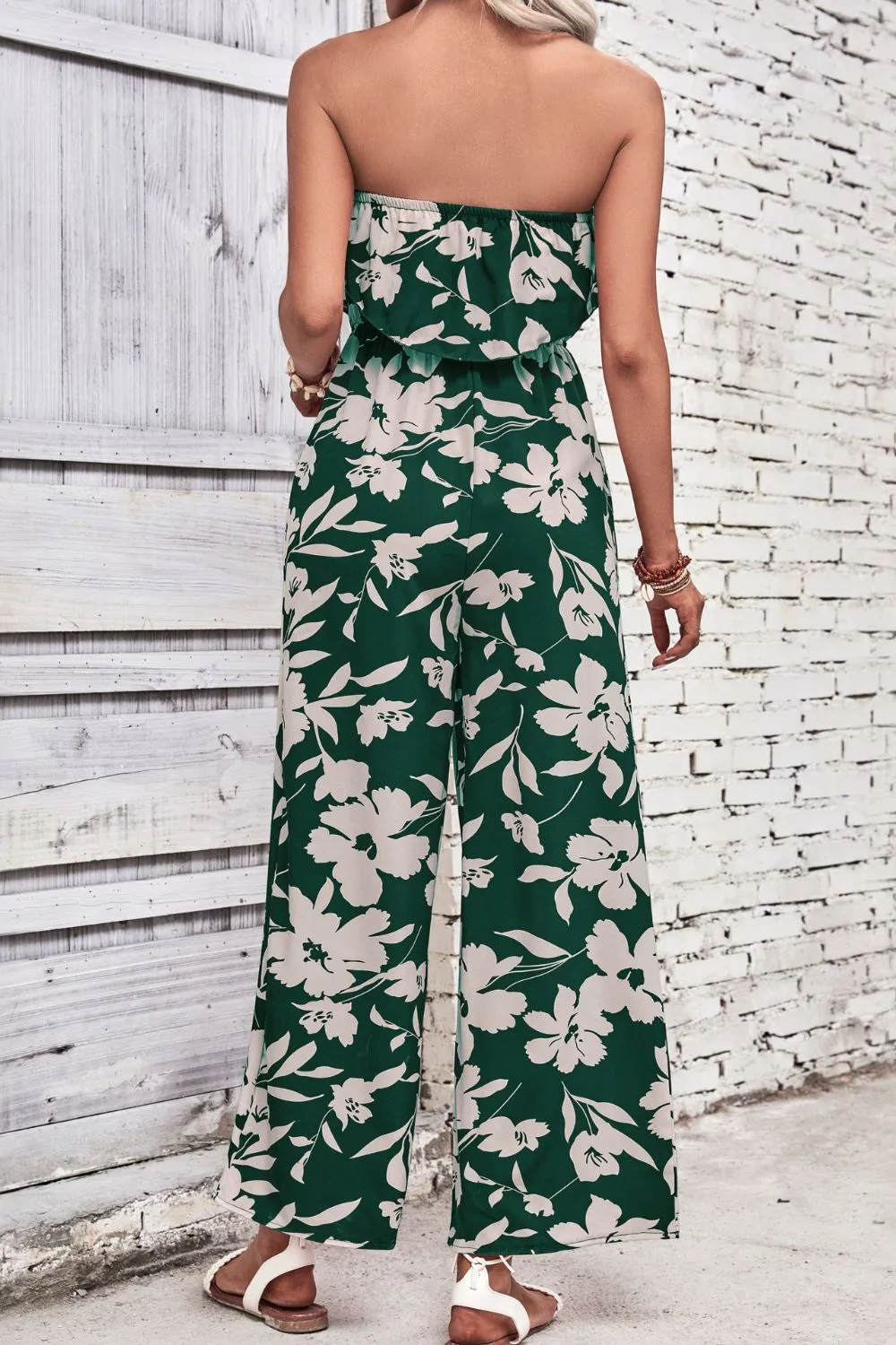 Floral Strapless Wide Leg Jumpsuit, image 6