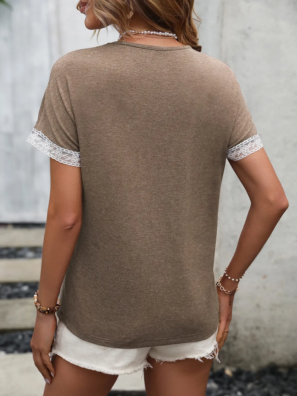 Contrast Round Neck Short Sleeve Tee, image 15