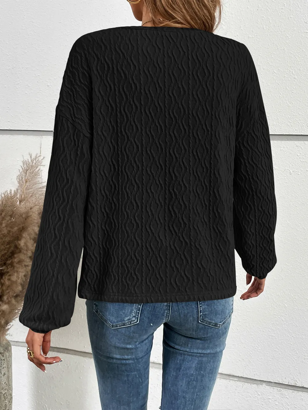 Half Button Long Sleeve Top, image 6