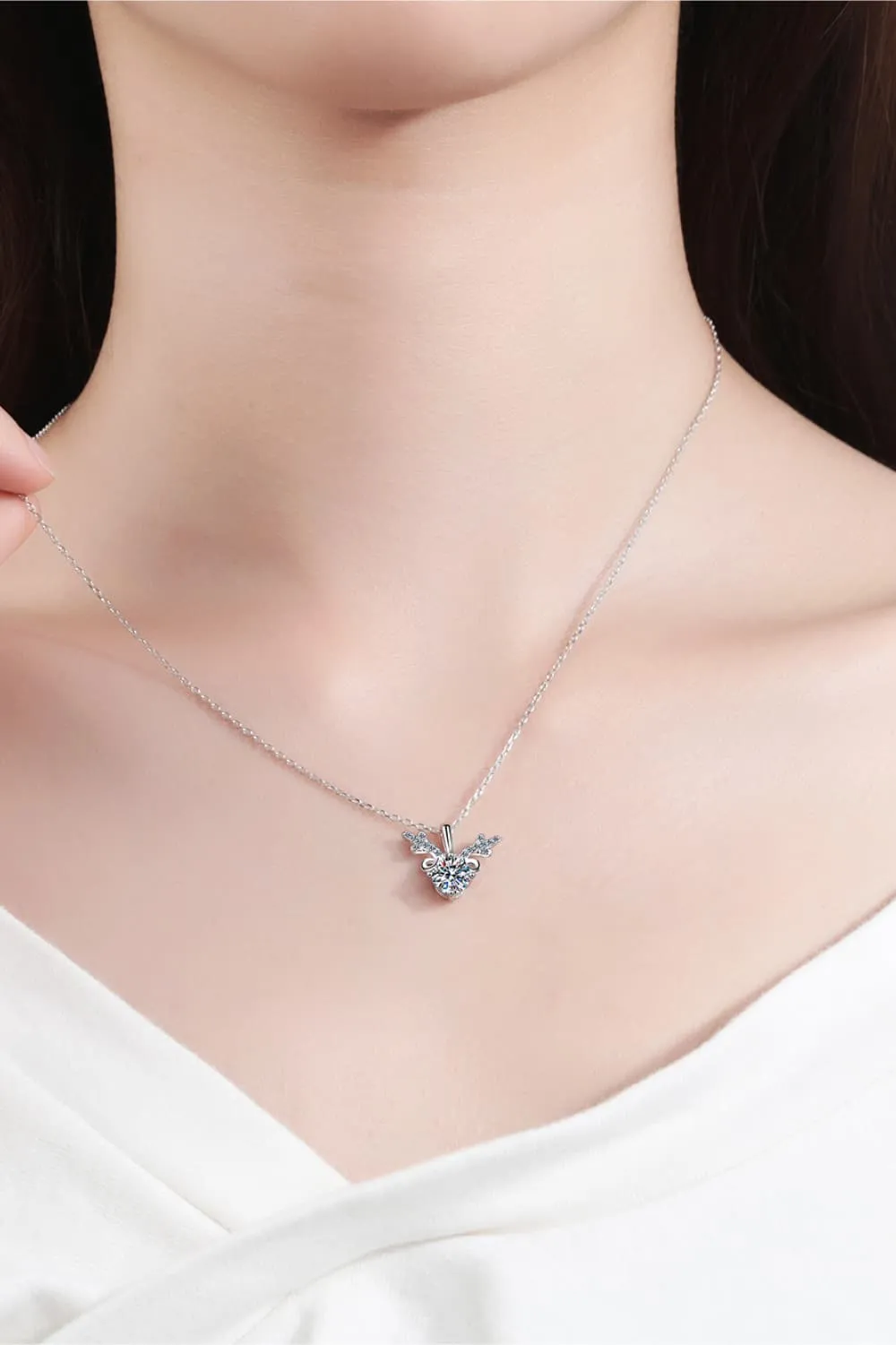 1 Carat Moissanite 925 Sterling Silver Necklace, image 3