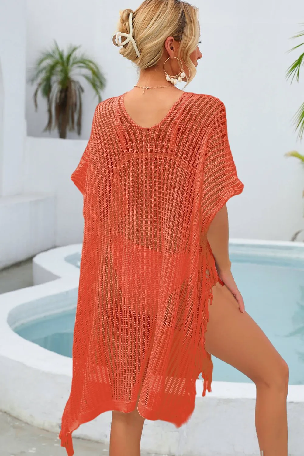 Fringe Trim Openwork Cover Up, image 4
