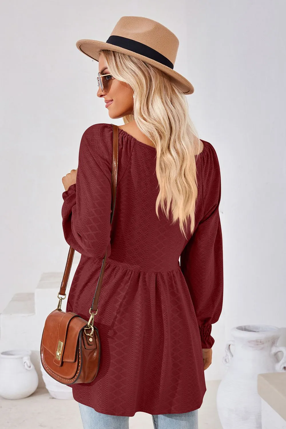 V-Neck Lantern Sleeve Blouse, image 19