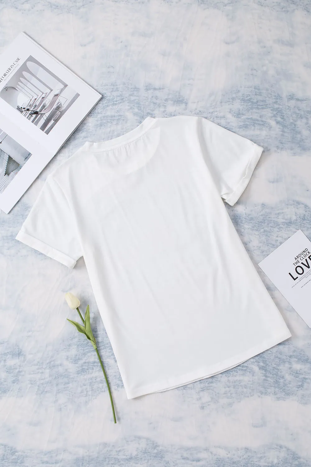 Leopard Floral Graphic Round Neck Tee, image 3