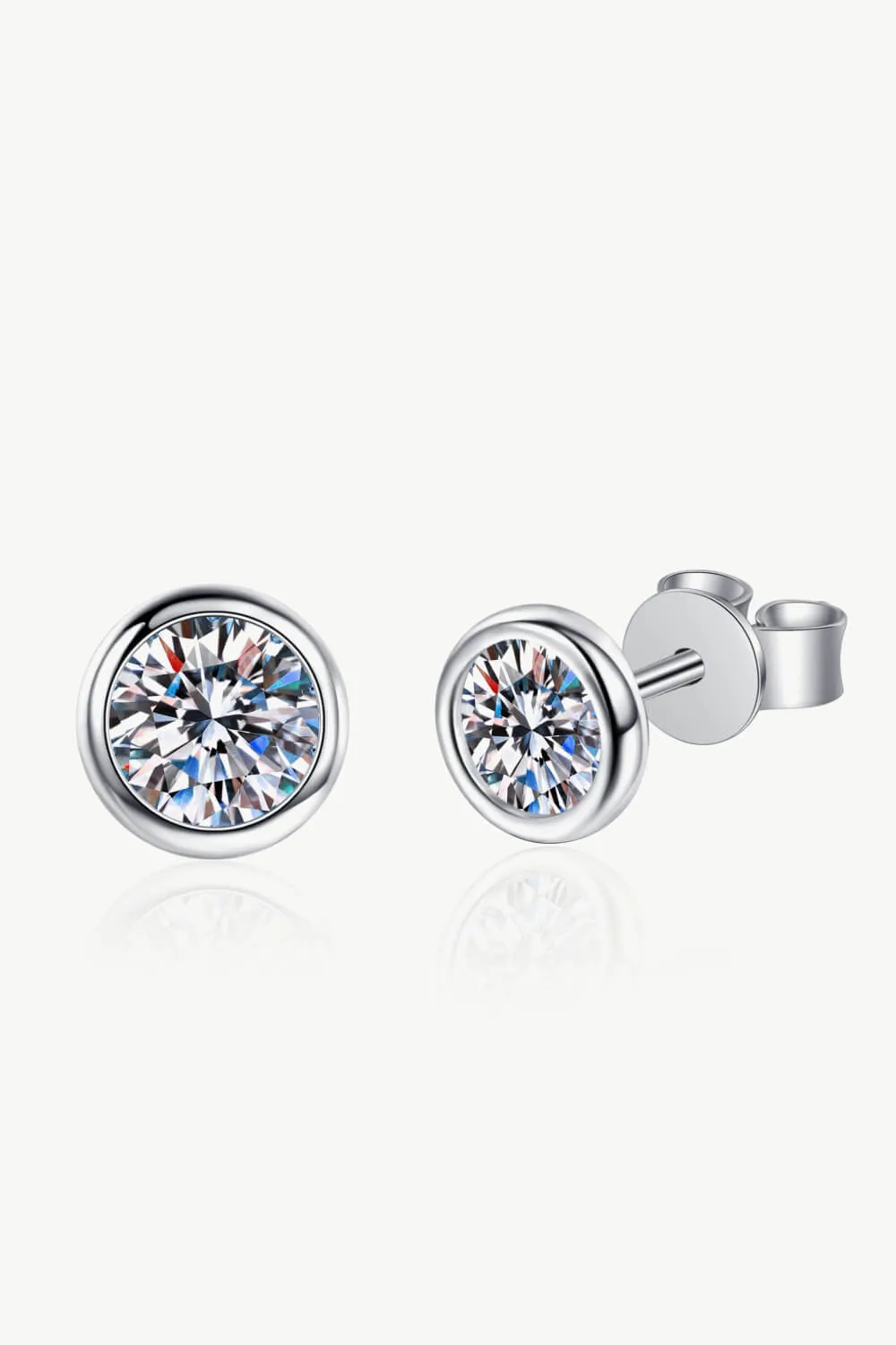 Moissanite Round-Shaped Stud Earrings, image 2