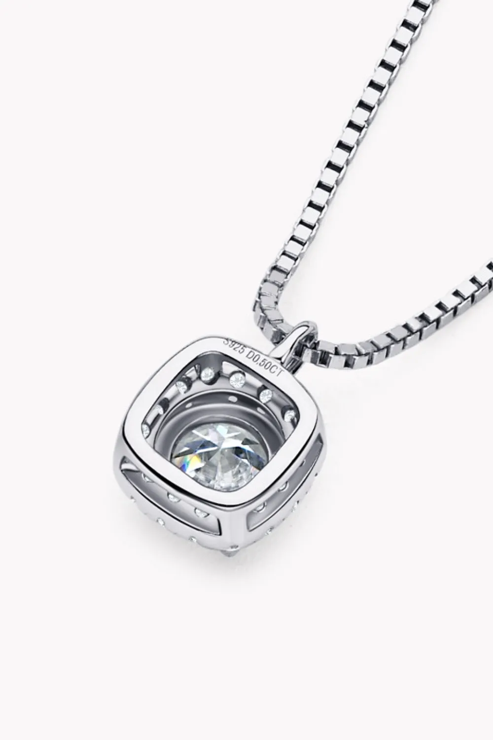 Moissanite Pendant Platinum-Plated Necklace, image 2