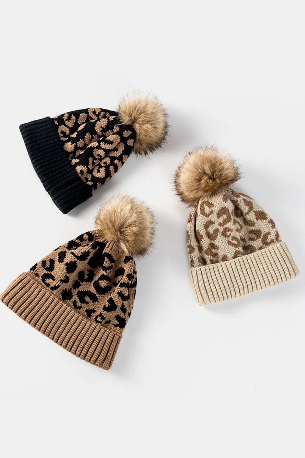 Leopard Pom-Pom Cuffed Beanie, image 12